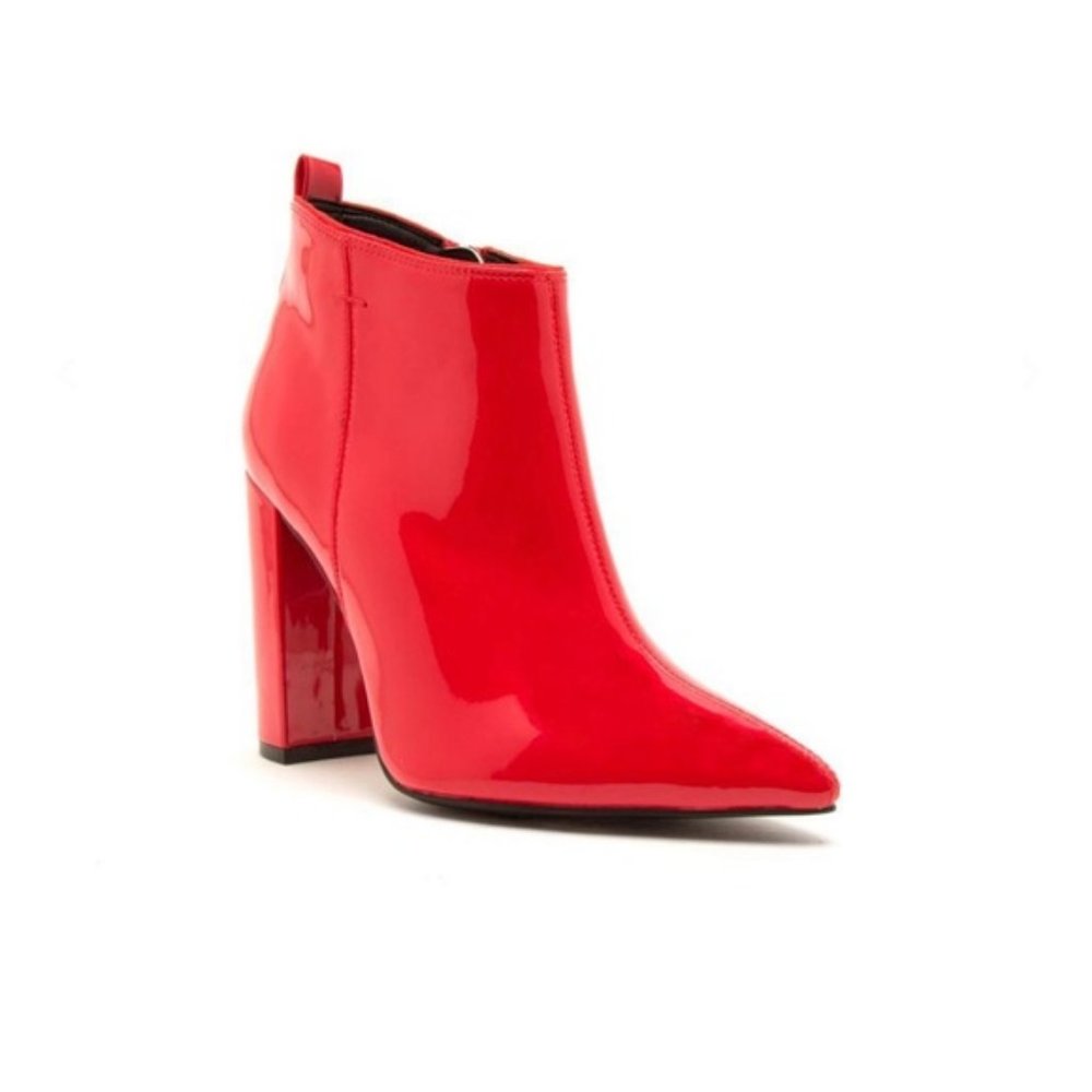 Red Patent Ankle Booties - Picture 5 of 8